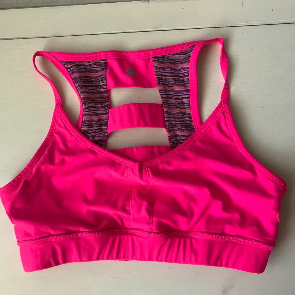 hot pink sports bra